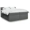 Image de vidaXL Boxspring met matras stof donkergrijs 200x200 cm3286795