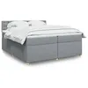 Image de vidaXL Boxspring met matras stof lichtgrijs 200x200 cm3286801