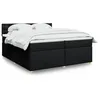 Image de vidaXL Boxspring met matras stof zwart 200x200 cm3286803