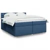 Image de vidaXL Boxspring met matras stof blauw 200x200 cm3286807