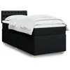 Image de vidaXL Sommier à lattes de lit avec matelas noir simple tissu, lit, lit à plate-forme, lit à panneaux, meuble de chambre à 3286861