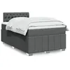 Image de vidaXL Boxspring met matras stof donkergrijs 120x200 cm3287043