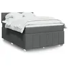 Image de vidaXL Sommier à lattes de lit avec matelas Gris foncé 140x190cm Tissu 3287064
