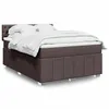 Image de vidaXL Boxspring met matras stof donkerbruin 140x190 cm3287073