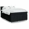 Image de vidaXL Sommier à lattes de lit avec matelas Noir 140x200 cm Tissu 3287107