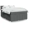 Image de vidaXL Sommier à lattes de lit avec matelas Gris foncé 160x200cm Tissu 3287113