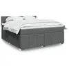 Image de vidaXL Sommier à lattes de lit avec matelas Gris foncé 180x200cm Tissu 3287141