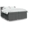 Image de vidaXL Sommier à lattes de lit avec matelas Gris foncé 200x200cm Tissu 3287169