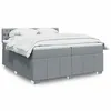 Image de vidaXL Boxspring met matras stof lichtgrijs 200x200 cm3287182