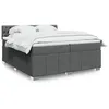 Image de vidaXL Sommier à lattes de lit avec matelas Gris foncé 200x200cm Tissu 3287183