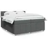 Image de vidaXL Sommier à lattes de lit avec matelas Gris foncé 200x200cm Tissu 3287190