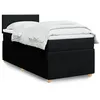Image de vidaXL Sommier à lattes de lit avec matelas Noir 90x190 cm Tissu 3287306