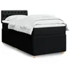 Image de vidaXL Sommier à lattes de lit avec matelas Noir 90x190 cm Tissu 3287320