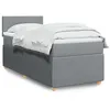 Image de vidaXL Sommier à lattes de lit avec matelas Gris clair 90x200 cm Tissu 3287332