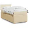 Image de vidaXL Sommier à lattes de lit avec matelas Crème 90x200 cm Tissu 3287337