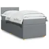 Image de vidaXL Sommier à lattes de lit avec matelas Gris clair 90x200 cm Tissu 3287339