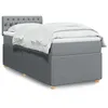 Image de vidaXL Sommier à lattes de lit avec matelas Gris clair 90x200 cm Tissu 3287346