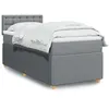 Image de vidaXL Sommier à lattes de lit avec matelas Gris clair 90x200 cm Tissu 3287353