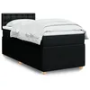 Image de vidaXL Sommier à lattes de lit avec matelas Noir 90x200 cm Tissu 3287355