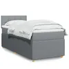 Image de vidaXL Sommier à lattes de lit avec matelas Gris clair 100x200cm Tissu 3287367