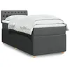 Image de vidaXL Sommier à lattes de lit avec matelas Gris foncé 100x200cm Tissu 3287375