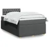 Image de vidaXL Sommier à lattes de lit avec matelas gris foncé 120x190cm tissu 3287403