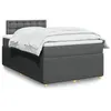 Image de vidaXL Sommier à lattes de lit avec matelas gris foncé 120x190cm tissu 3287410