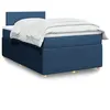 Image de vidaXL Boxspring met matras stof blauw 120x200 cm3287422