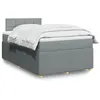 Image de vidaXL Sommier à lattes de lit avec matelas Gris clair 120x200cm Tissu 3287423