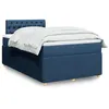 Image de vidaXL Boxspring met matras stof blauw 120x200 cm3287436