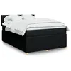 Image de vidaXL Sommier à lattes de lit avec matelas Noir 140x190 cm Tissu 3287446