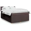 Image de vidaXL Boxspring met matras stof donkerbruin 140x190 cm3287447