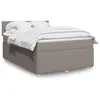 Image de vidaXL Boxspring met matras stof taupe 140x190 cm3287448