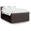 Image de vidaXL Boxspring met matras stof donkerbruin 140x190 cm3287454