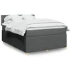 Image de vidaXL Sommier à lattes de lit avec matelas Gris foncé 140x200cm Tissu 3287473