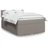 Image de vidaXL Boxspring met matras stof taupe 140x200 cm3287476