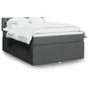 Image de vidaXL Sommier à lattes de lit avec matelas Gris foncé 140x200cm Tissu 3287487