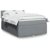 Image de vidaXL Sommier à lattes de lit avec matelas Gris clair 160x200cm Tissu 3287500