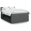 Image de vidaXL Sommier à lattes de lit avec matelas Gris foncé 160x200cm Tissu 3287501