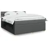 Image de vidaXL Sommier à lattes de lit avec matelas Gris foncé 180x200cm Tissu 3287543