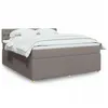 Image de vidaXL Sommier à lattes de lit avec matelas Taupe 180x200 cm Tissu 3287546