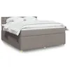 Image de vidaXL Sommier à lattes de lit avec matelas Taupe 180x200 cm Tissu 3287553