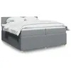 Image de vidaXL Boxspring met matras stof lichtgrijs 200x200 cm3287556