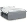 Image de vidaXL Boxspring met matras stof lichtgrijs 200x200 cm3287563