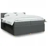 Image de vidaXL Sommier à lattes de lit avec matelas Gris foncé 200x200cm Tissu 3287564