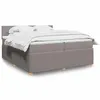 Image de vidaXL Sommier à lattes de lit avec matelas Taupe 200x200 cm Tissu 3287567