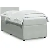 Image de vidaXL Sommier à lattes de lit et matelas Gris clair 90x190 cm Velours 3287626