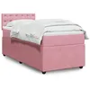 Image de vidaXL Sommier à lattes de lit avec matelas Rose 90x200 cm Velours 3287643