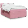 Image de vidaXL Boxspring met matras fluweel roze 140x190 cm3287739