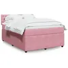 Image de vidaXL Boxspring met matras fluweel roze 140x190 cm3287745